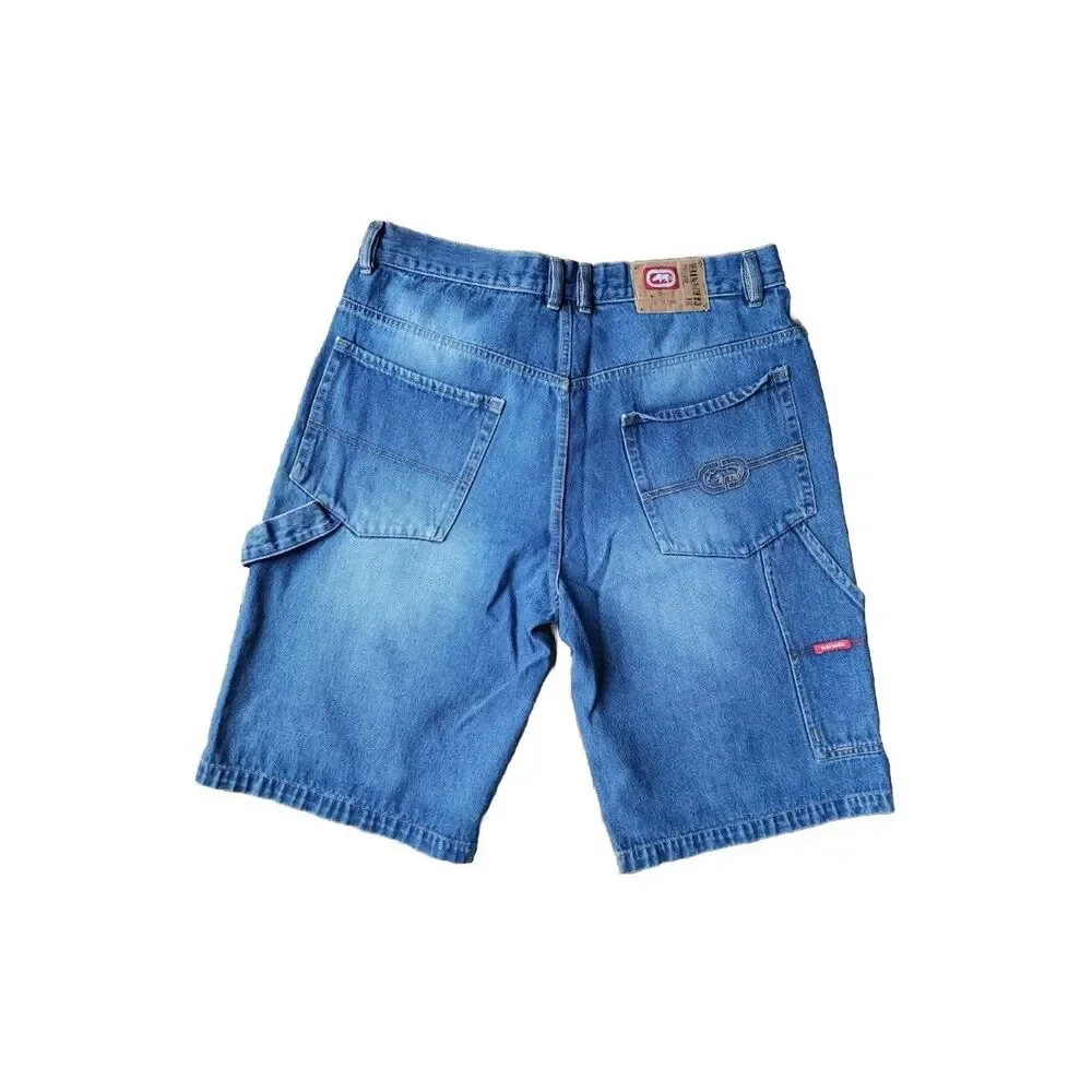 Ecko Shorts Men 34 Jorts Denim Jean Distressed 5 Pocket Streetwear Hip Hop Cargo